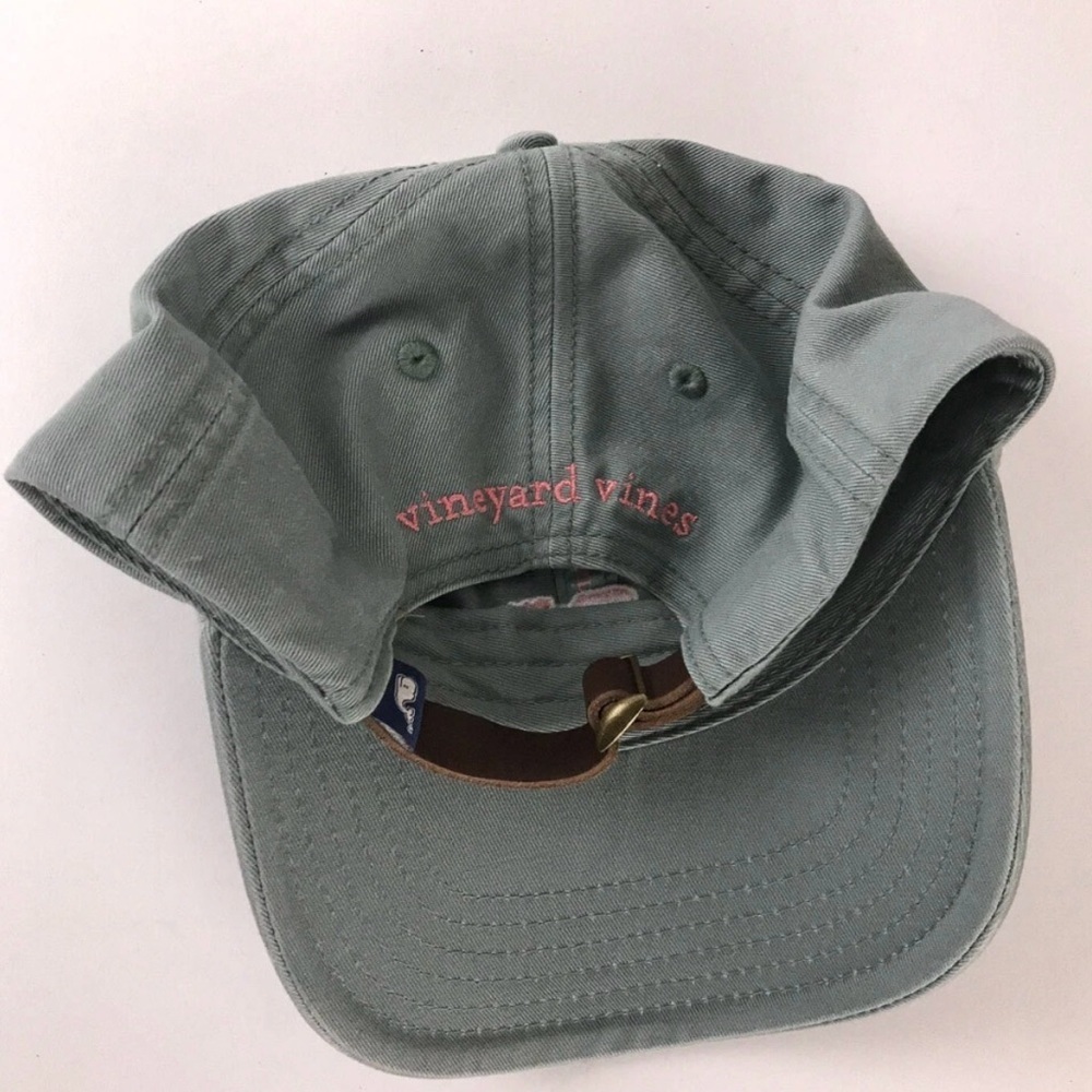 Vineyard Vines Light Green Baseball Cap Leather Strap - Picture 2 of 4